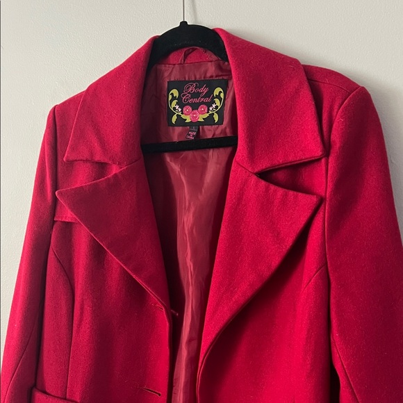 Body Central Vibrant Red Trench Coat - Picture 7 of 7